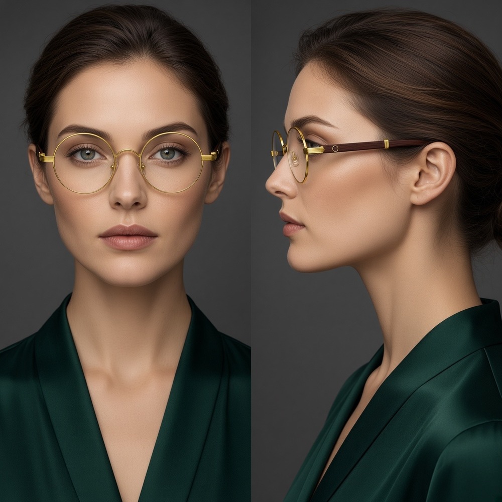 ROUND CIRCLE METAL BUFFS CLEAR LENS SUNGLASSES RETRO DESIGNER FASHION FESTIVAL
